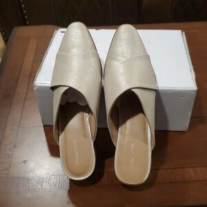 Maurices Cream Pointed Slip-On Mules